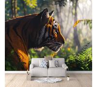 3D Wallpaper Tiger 250x175cm,Modern Art Wall Murals Photo Wall Mural Forest,for Living Room Bedroom Children's Room Home Decoration, Easy to Install