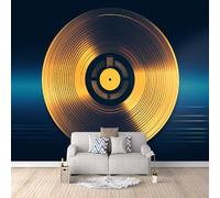 3D Wallpaper Vinyl Records 300x256cm,Modern Art Wall Murals Photo Wall Mural,for Living Room Bedroom Children's Room Home Decoration, Easy to Install