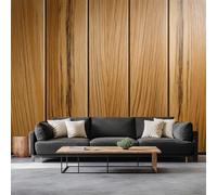 3D Wallpaper Wood Grain Vertical Stripes 500 x 280 cm Wall Murals, Geometric Texture Non-Woven Photo Wall Mural for Living Room Bedroom Children's Room Office Decoration, Easy to Install