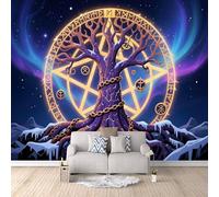 3D Wallpaper World Tree 500x280cm,Modern Art Wall Murals Photo Wall Mural Norse Mythology,for Living Room Bedroom Children's Room Home Decoration, Easy to Install