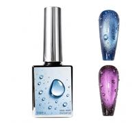 3D Water Drop Gel Top Coat Set, No Wipe, Bubble Ice Dew, 3D Rain Drop Effect Non-Wipe Glossy Shiny Nail Art Top Coat, High Gloss Rain Nail Gel Polish, 2-Step DIY Manicure System ，Set 1
