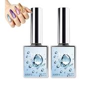 3D Water Drop Gel Top Coat Set, No Wipe, Raindrop Bubble Effect, Water Droplet Gel Nail Polish, High Gloss Rain Drop UV LED Nail Gel Polish, 2-Step DIY Manicure System