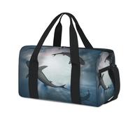 3D Water Shark Sport Duffel Bags for Kids Girls Boys Women Men Shark Pattern Overnight Weekender Travel Bag Tote Carry Gym Casual Duffel Bags