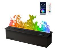 3D Water Vapor Electric Fireplace Insert, Recessed Atomizing Fireplace - 9 Color Adjustable Flame, Remote & App Control, Auto Water Inlet/Outlet, Cool Touch, Available Sizes 50-180cm 150cm/59in