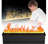 3D Water Vapor Electric Fireplace Insert with Realistic Flame, Humidifier, App, Remote, and Touch Control for Home Ambiance