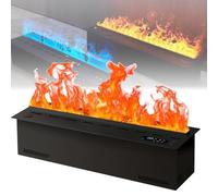 3D Water Vapor Fire Places Electric Fireplace, Realistic Atomized Flame, Control Electric Steam Fireplace Stove with Touch Screen/Remote Control, Automatic Water Filling 150cm/59in