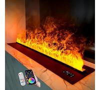 3D Water Vapor Fireplace, Atomized Fireplace, Electric Fireplace with Remote Control and Timer, App, Touch Control,Recessed Fireplace Humidifier with 9 Colors, Automatic Water Filling 80cm/31.5inch