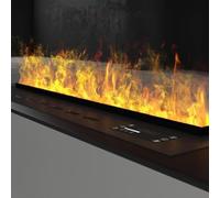 3D Water Vapor Fireplace, Atomized Fireplace, Realistic Atomized Flame Atomized Fireplace with 9 Adjustable Flame Colors, with Touch/Remote Control, Automatic Water Filling,001,120x24x16cm