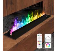 3D Water Vapor Fireplace,Automatic Water Fullfill and Drainage,Touch/Remote/App Control Timer,Steam Electrics Fireplaces Super Long Simulation Flame Electric Fireplace 100cm/39.37in