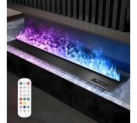 3D Water Vapor Fireplace,Electric Fireplace with Water Connection Direct,Vapor Fireplace with Multicolor Flame,Touch/Remote/App Control Timer 100cm/39.37in