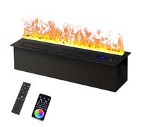 3D Water Vapor Fireplace - Embedded Electric Fireplace with Remote Control, Smart APP, Adjustable Flame Atomization, Automatic Water Filling