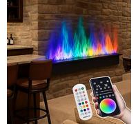 3D Water Vapor Fireplace, Recessed Vapor Fireplace,3D Simulated Flame - Water Mist Touchable-9 Color Adjustable Flame,3D Fogging Fireplace W/Auto Water Supply, Home Ambiance Lighting 100cm/39.3in