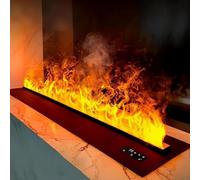 3D Water Vapor Fireplace with Adjustable Flame Colors and Brightness Touch/Remote Control for Modern Home Ambiance,01,80cm/31.5inch