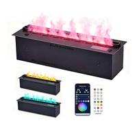 3D Water Vapor Fireplace with App & Remote Control, 9 Flame Colors, Touch Panel, Auto Water Refill, Realistic Mist Flame Effect for Living Room, Bedroom, Office