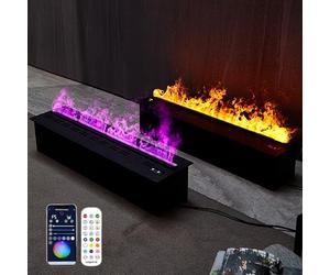 3D Water Vapor Fireplace with Automatic Refill, Adjustable Colors, Touch Panel & App Control for Modern Home Decor