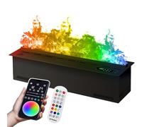 3D Water Vapor Fireplace with Multi-Color LED Flame Effect, Adjustable Flame, Humidifier, APP & Remote Control, Automatic Water Filling, 3mm Ultra-Thin Panel, 59 inch