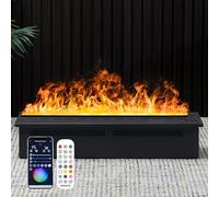 3D Water Vapor Fireplace with Remote Control, Adjustable Flame Colors, Touch Panel, Automatic Refill for Living Room, Bedroom, Office