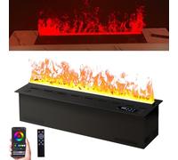 3D Water Vapour Electric Fireplace with Multi-Color LED Flame Effect, Atomizing Humidifier, Smart App/Remote/Touch Control for Home Decor and Air Moisturizing