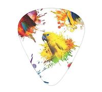 3D Watercolor Parrot Printed Guitar Picks Personalized Guitar Plectrums 12 Pcs For Acoustic Guitar Electric Guitar And Bass Bulk Guitar Pick One Size