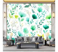 3D Watercolor Springtime Floral Patterns Plants Non-Woven Wallpaper Mural 200 x 140 cm, White Large Wall Coverings, Paste the Wall for Girls Boy Bedroom Nursery Teenagers Playroom Home Decor