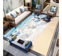 3D Waterfall Area Rug Optical Illusion Mountain Cliff Water Hallway Printed Non Slip Washable for Bedroom Living Room Dining Room Study (16,140 * 200cm)