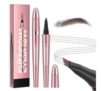3D Waterproof Eyebrow Pencil - Magic Eyebrow Pen With 4-Tip Design, Dark Brown (02) - Long-Lasting Brow Tint For Flawless Makeup