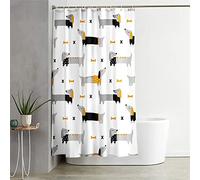 3D Waterproof Shower Curtain, Chickwin Cute Dog Printing Polyester Mould Proof Resistant Dry Quickly Liner Bathroom Curtain with Hooks for Bathroom Shower Stall Home Decor (Dachshund,90x180cm)