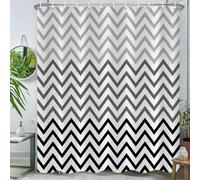 3D Wavy Pattern Shower Curtain Modern Geometry Shower Curtains Mould Proof Resistant Waterproof Polyester Fabric Bathroom Curtains 180 x 200 cm Bath Curtain for Wet Rooms A/1602