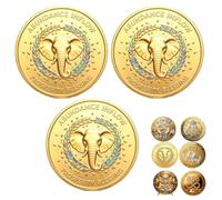 3D Wealth & Prosperity Collectible Coin - Fortune Guardian (C#) | 3pcs 3D Wealth Prosperity Coin, 3D Golden Triangle Coin, Embossed Relief Lucky Commemorative Coin, for Home Decor, Collection