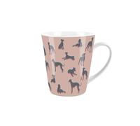 3D Whippet Gift Mug - Pink Dog Themed Small Latte Mug - Ceramic White Tea/Coffee Gift/Present