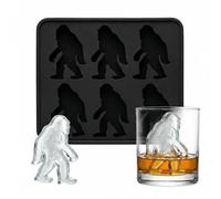 3D Wild Man Silicone Ice Cube Moulds with Lids, 6 Cavity Bigfoot Ice Cube Tray for Whiskey Cocktails, Easy Release Novelty Ice Mould for DIY Chocolate Candy, Fun Themed Party Accessories Gift