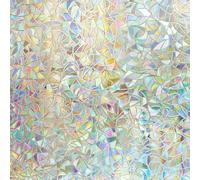 3D Window Film 90x200cm Privacy Window Film Self Adhesive Glass Film Window Stickers Non Adhesive Film for Bedroom Bathroom Living Room Office (Rainbow-90x200cm)