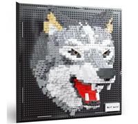 3D Wolf Animal Wall Art Micro Mini Building Blocks Set for Adults, No Compatible with Lego, Unique Table Display & Home Wall Decor, Creative Toy Gift for Chritsmas Birthday (2214 PCS)