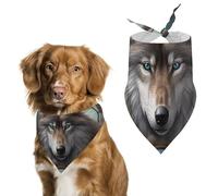 3D Wolf Dream Catcher Printed Pet Scarf Polyester Triangle Scarf - One Size (27.6in X 11.8in)