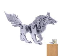 3D Wolf Model - Mechanical Fauna Build Kit, Steel Canine Form Engineering Project, Artistic Handcrafted Display Piece, Immersive Spatial Thinking Challenge | Engaging Creative Experience for Teens Kid