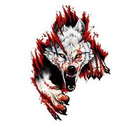 3D Wolf Sticker for Car - Custom Reflective Vehicle Sticker, Waterproof Body Label | Angry Wolf Graphic for Motorcycle SUV Outdoor RV Truck