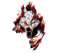 3D Wolf Sticker for Car - Custom Reflective Vehicle Sticker, Waterproof Body Label | Angry Wolf Graphic for Motorcycle SUV Outdoor RV Truck