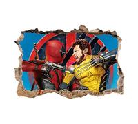 3D Wolverine and Deadpool Anime Wallpaper Wall Decals Sticker,Children Bedroom Background Wall Decoration Self Adhesive Wall Sticker Decor,Anime Poster Sticker Birthday Party Supplies
