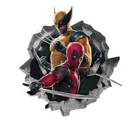 3D Wolverine and Deadpool Anime Wallpaper Wall Decals Sticker,Children Bedroom Background Wall Decoration Self Adhesive Wall Sticker Decor,Anime Poster Sticker Birthday Party Supplies