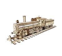 3D Wood Model Kit for Steam Locomotive (372 Pieces+) - Mechanical DIY Locomotive with Electric Drive, Made with Traditional Tang and Tenon Hole Connections
