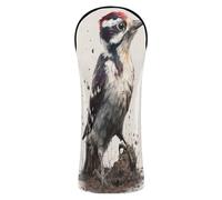 3D Wood Pecker Cute Bird Golf Club Head Covers Premium Leather Waterproof Headcover with Number Tags for Driver, Fairway Wood Hybrid