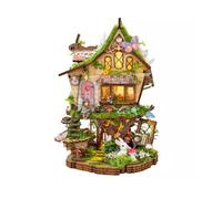 3d Wood Puzzles, Rowan’s Treehouse 3D Wooden Book Nook Model Kit with Touch LED Light, Creative Forest Treehouse Bookshelf Insert Decor Hand Assembly for Adults Youth (137+PCS)