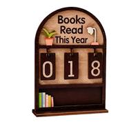 3D Wooden Book Counter Sign, Books Read This Year Tracker, Handmade Bookshelf Decor for Reading Goals, Bookworm Shelf Decor for Readers, Teachers, Writers, Library Lovers