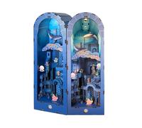 3D Wooden Book Nook Assembly Model Atlantis Undersea Sensor Light Miniature Scene Ornament Bookshelf Decoration Birthday