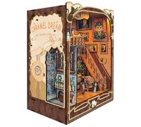 3D Wooden Book Nook Kit DIY Doll house Booknook with LED Light Decorative Book Nook Miniature Kit for Teens Adults(style3)