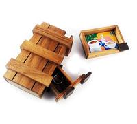 3D Wooden Box Puzzle Secret Unwrap a Hidden Treasure Gift Box with stash or Cash compartments for a Treasure Hunt Puzzle Lover