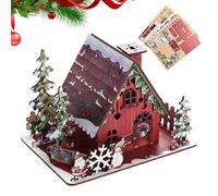 3D Wooden Christmas House Puzzle Model Kit, DIY Festive Scene Décor Gift | Plywood 20×15×13.8cm , Builds A Festive House Scene. Great For Family Bonding, Desk Windowsill Display, Christmas