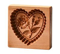 3D Wooden Cookie Molds, Embossing Baking Mould Tools, Gingerbread Biscuit Stamp Flower Pattern Kitchen Bakery Baking Tool (01)