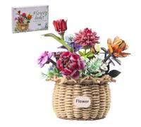 3D Wooden Flower Building for Adults, Ever-Blooming Wooden Bouquet, DIY Botanical Collection Building Set, Perfect as Handcrafted Home Decor