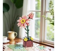 3D Wooden Flower Puzzle Kit for Adults, DIY Model Building Craft Kit for Adults to Build, Botanical Collection, Home Decor&Stress Relief Gift, for Valentine's Day, Mother's Day, Graduation, Birthday